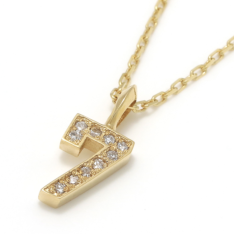 NUMBER NECKLACE - K18Yellow Gold w/Diamond（ナンバーネックレス - K18イエローゴールド  w/ダイヤモンド）　GARDEL（ガーデル）