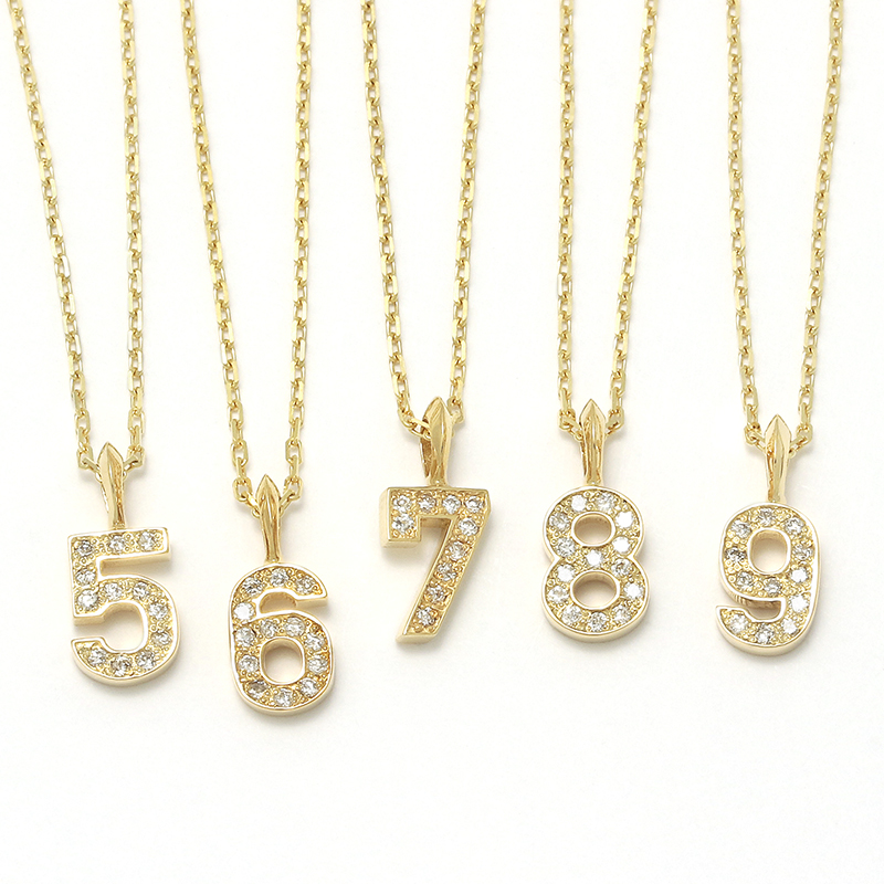 k18 ナンバー　トップ　ネックレス　number top necklace 2アンクレット