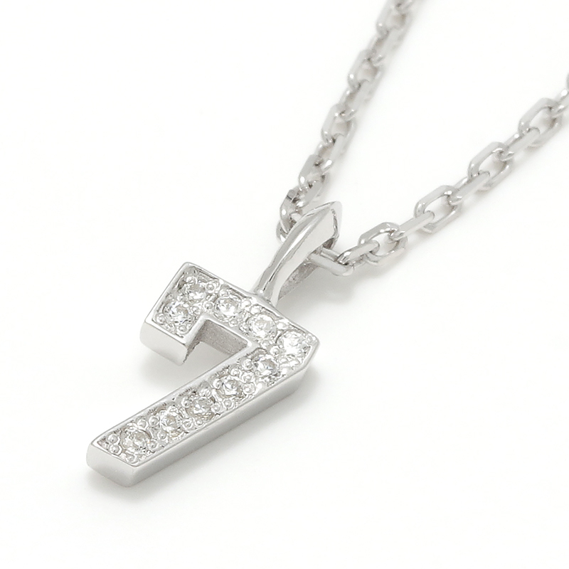 NUMBER NECKLACE - Silver w/CZ