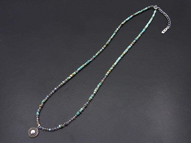 Turquoise Beads Necklace w/Marquise Flower（ターコイズビーズネックレス マーキスフラワー） IDEALISM  SOUND（イディアリズムサウンド）