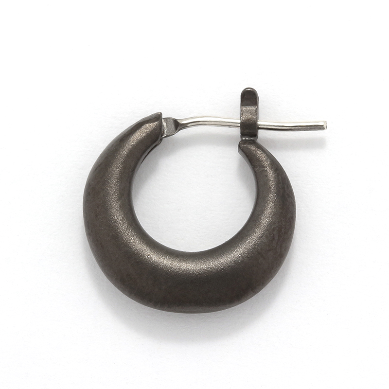 Black Chubby Hoop Pierced Earring Large