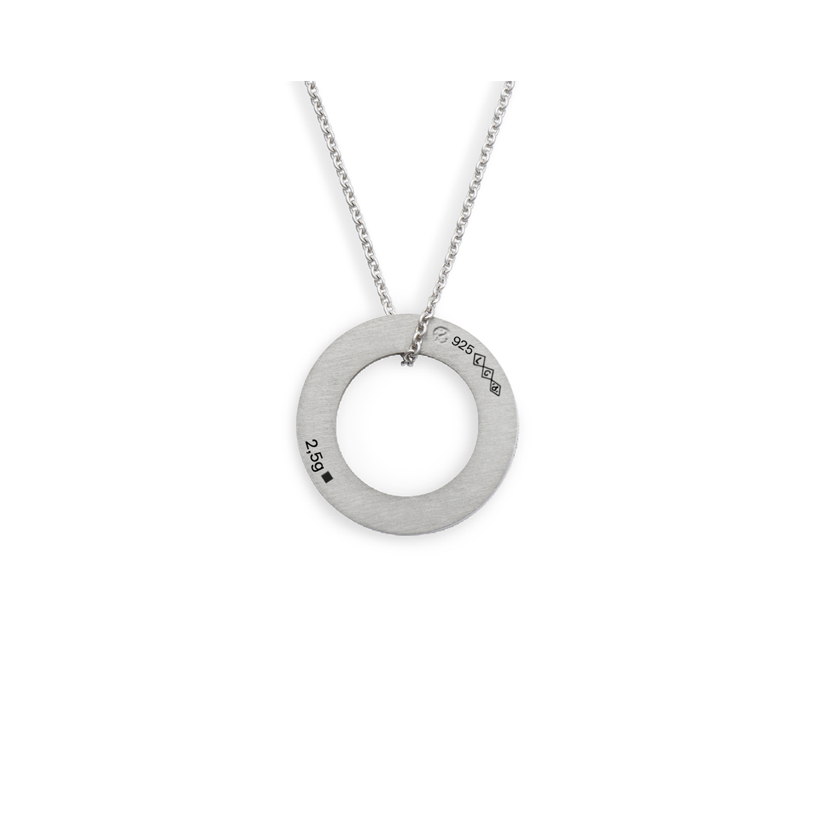 2,5g round pendant with a chain