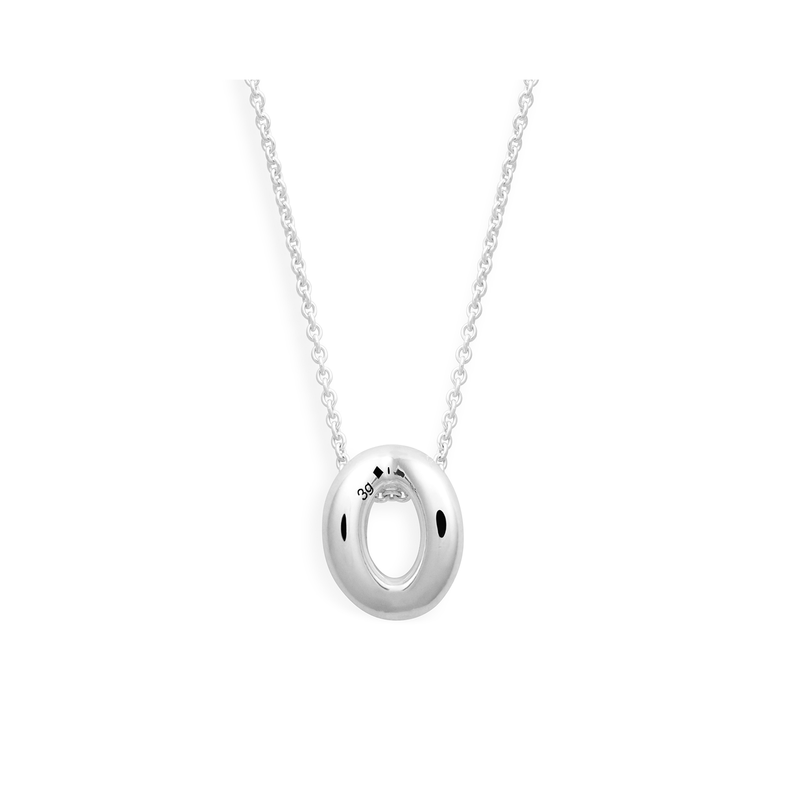 3g polished entrelacs pendant and chain necklace