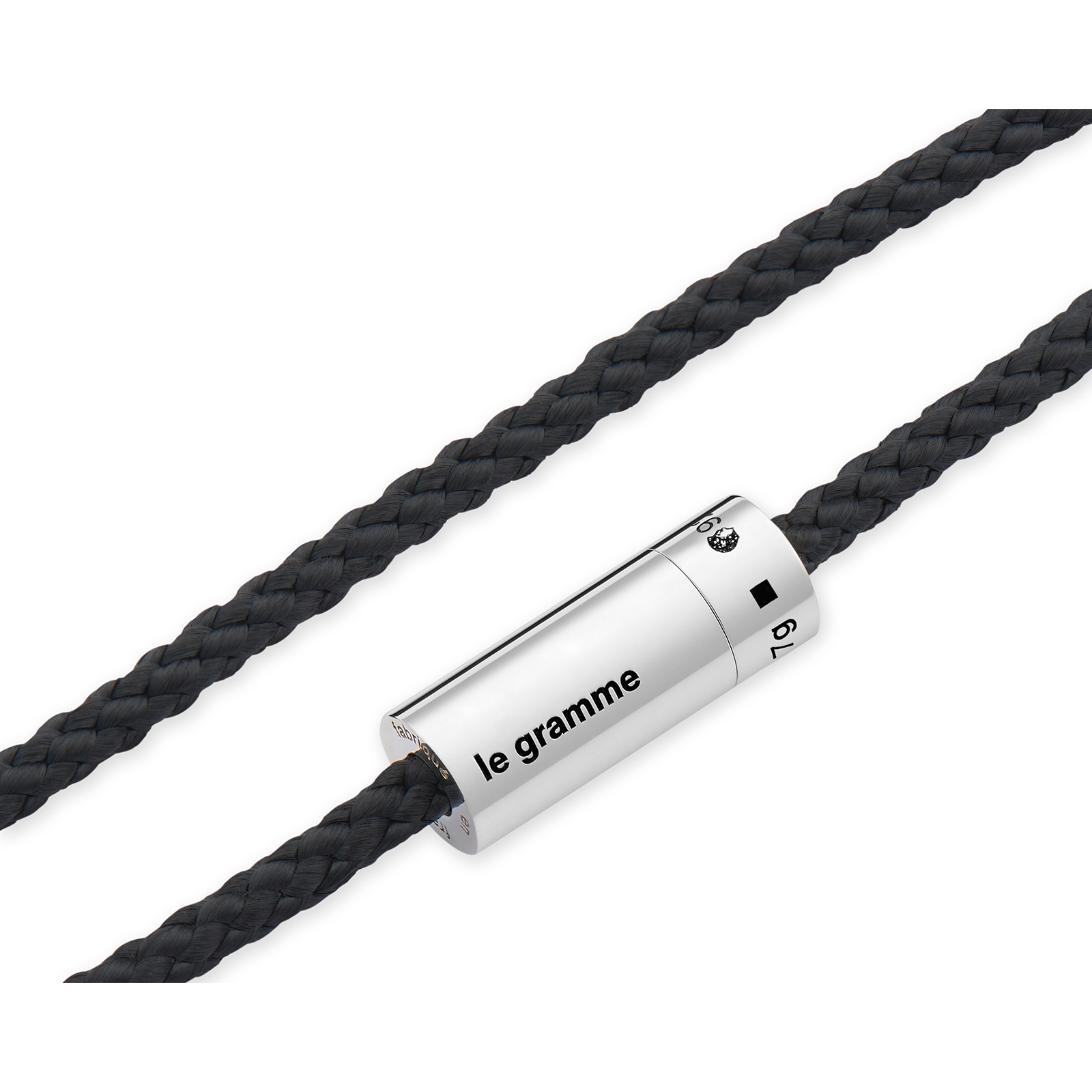 7g polished black nato cable bracelet