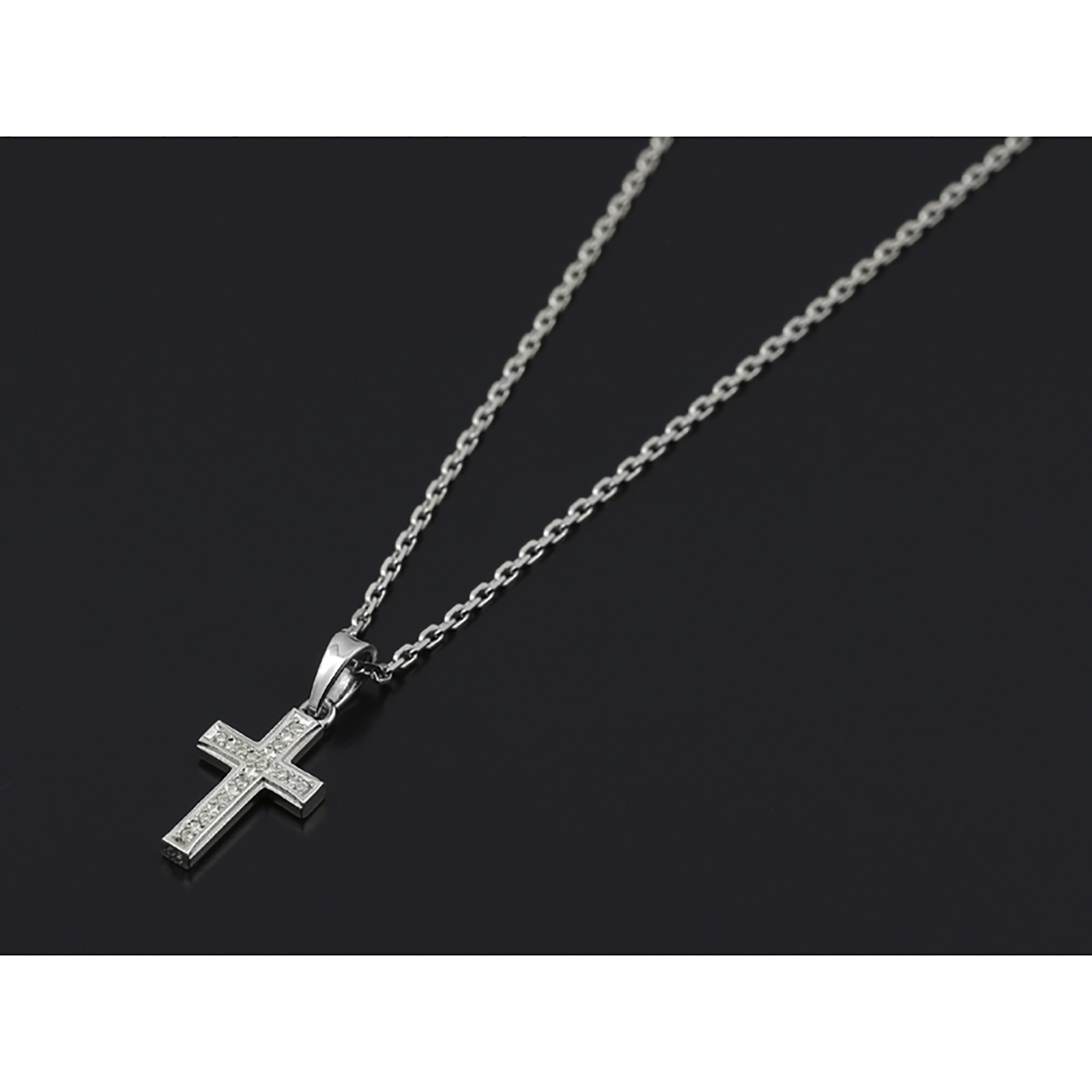 SYMPATHY OF SOUL（シンパシーオブソウル） Small Gravity Cross Necklace - Silver w/CZ（スモールグラビティクロスネックレス  - シルバー w/CZ）