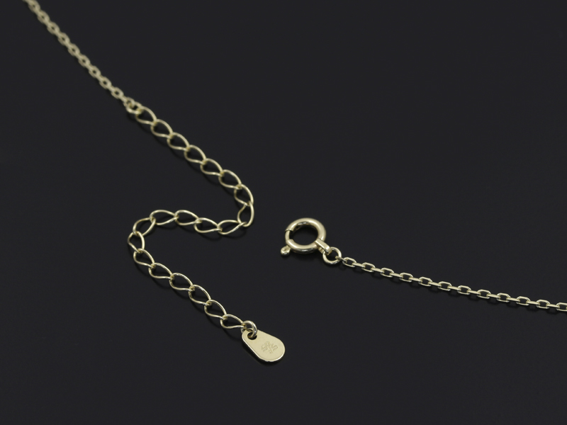 Small Gravity Cross Necklace - K10Yellow Gold w/Diamond