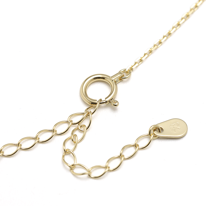 Small Gravity Cross Necklace - K18Yellow Gold w/Diamond
