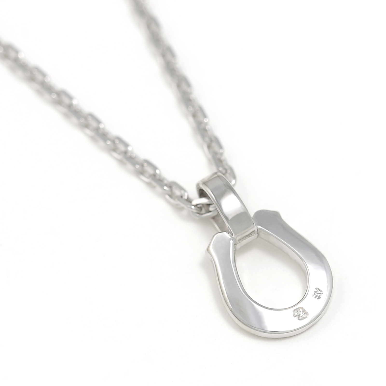 Small Charm Necklace - Horseshoe - Silver w/CZ
