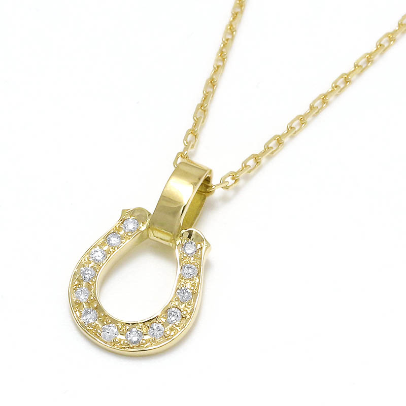 Small Charm Necklace - Horseshoe - K18 Yellow Gold w/Diamond