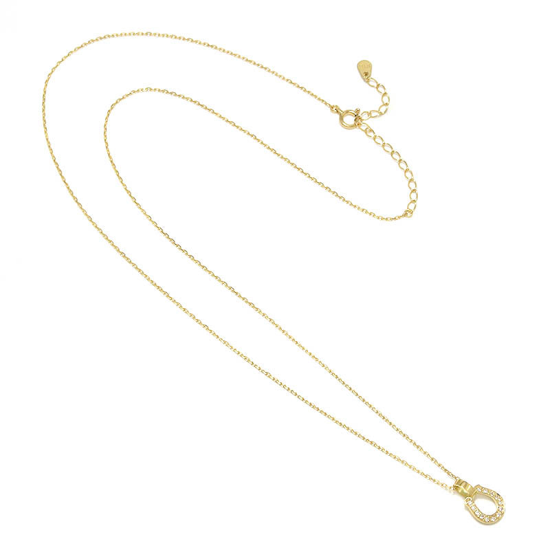 Small Charm Necklace - Horseshoe - K18 Yellow Gold w/Diamond