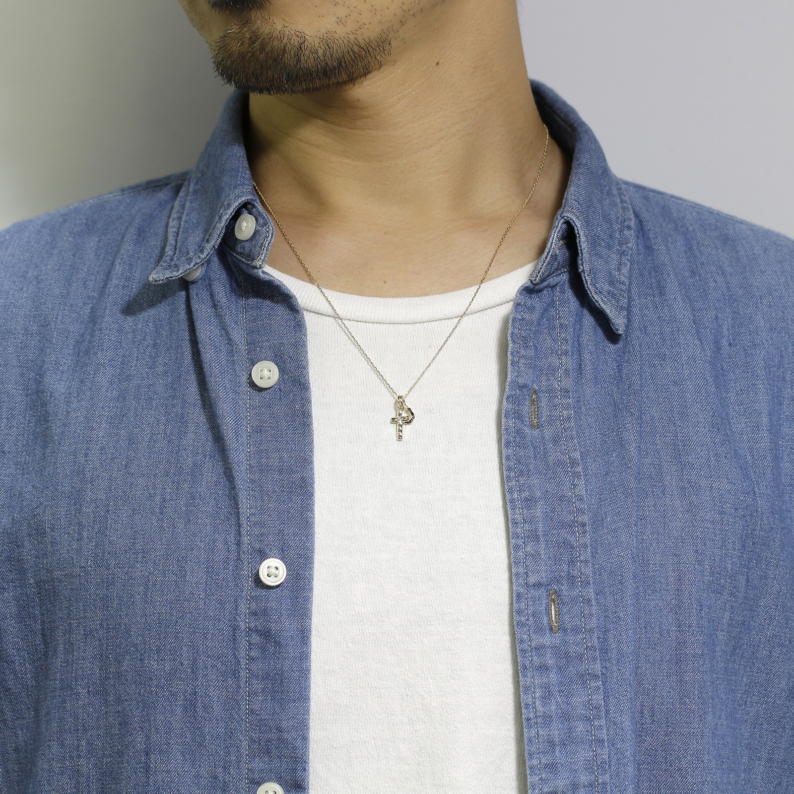 Cross & Horseshoe Necklace - K10Yellow Gold