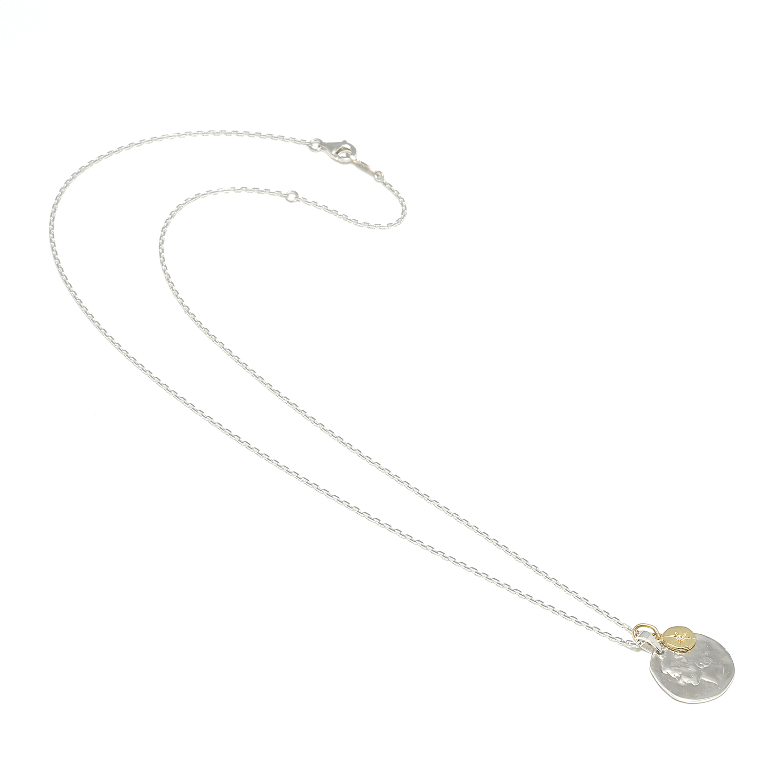 SYMPATHY OF SOUL Liberty Head Necklace - Silver w/K18Yellow Gold Glory Charm