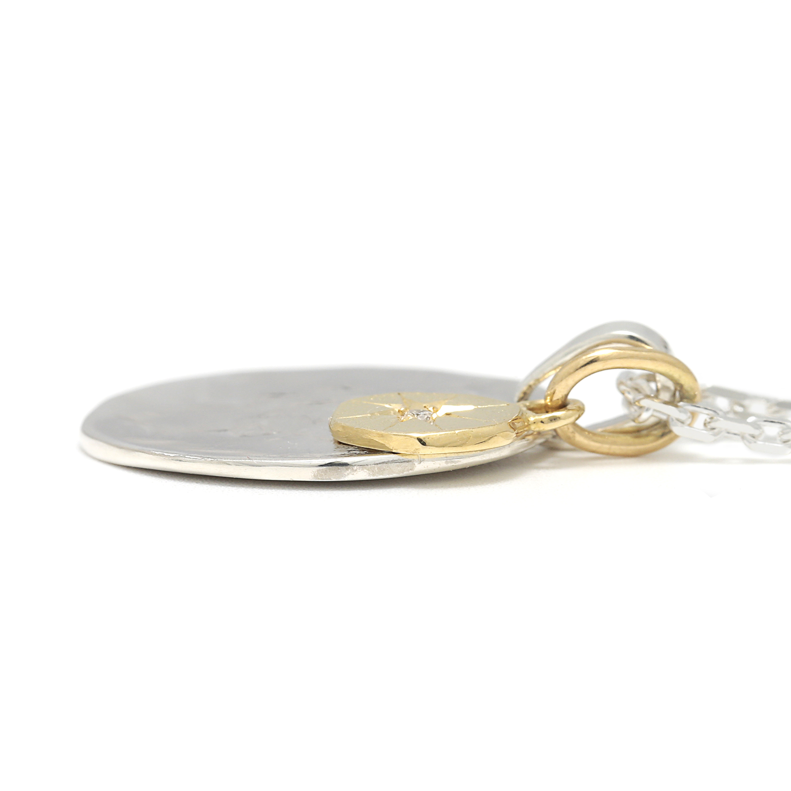 SYMPATHY OF SOUL Liberty Head Necklace - Silver w/K18Yellow Gold Glory Charm