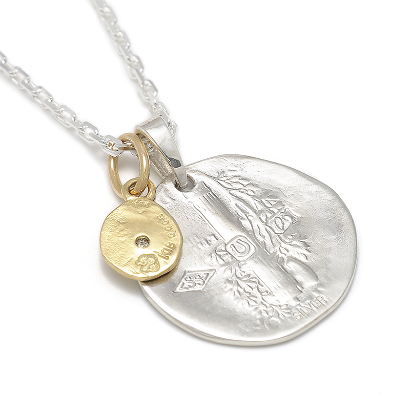 Liberty Head Necklace - Silver w/K18Yellow Gold Glory Charm