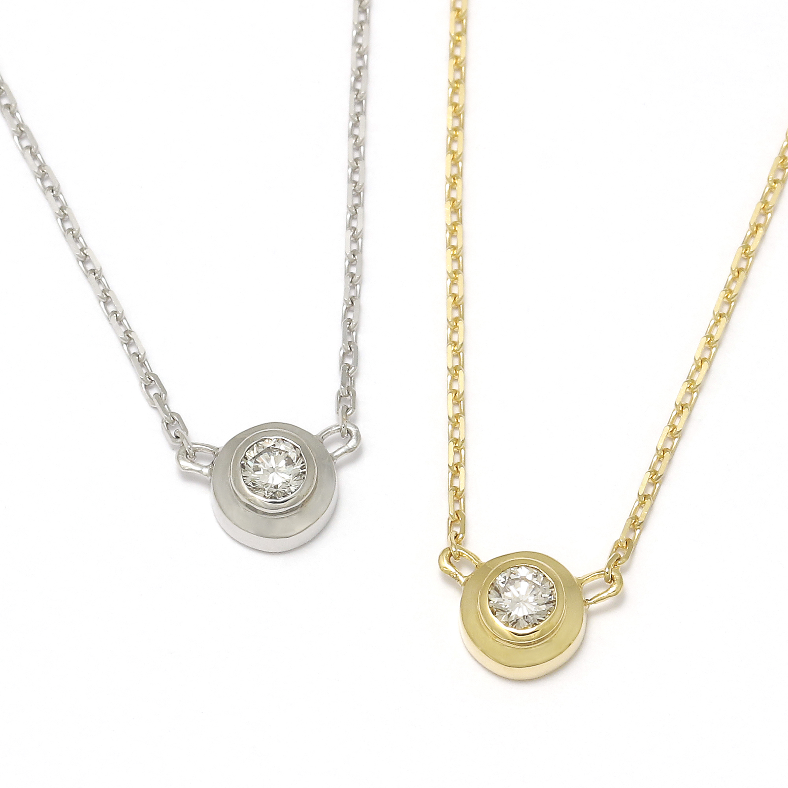 One Diamond Necklace - K18Gold w/Diamond