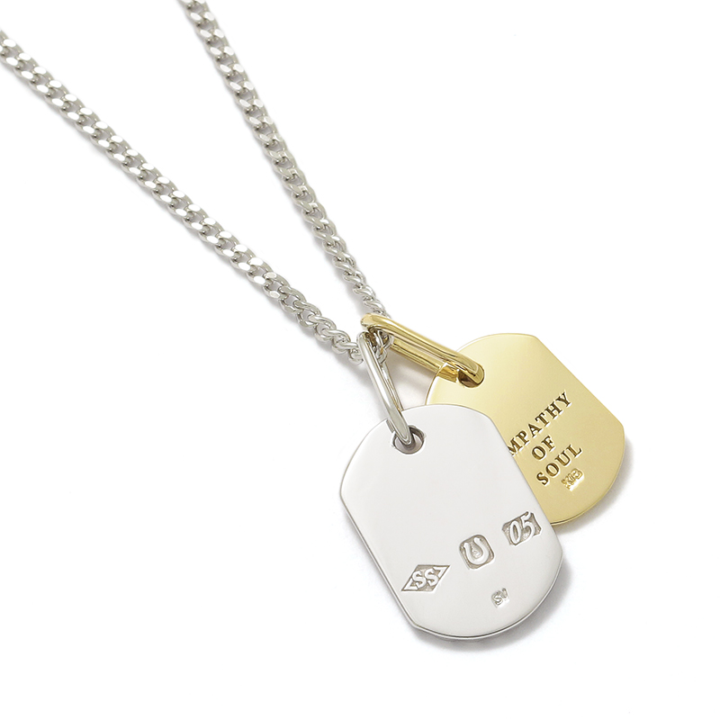 2018 Christmas Model Small Dog Tag Necklace - Silver × K18Yellow Gold