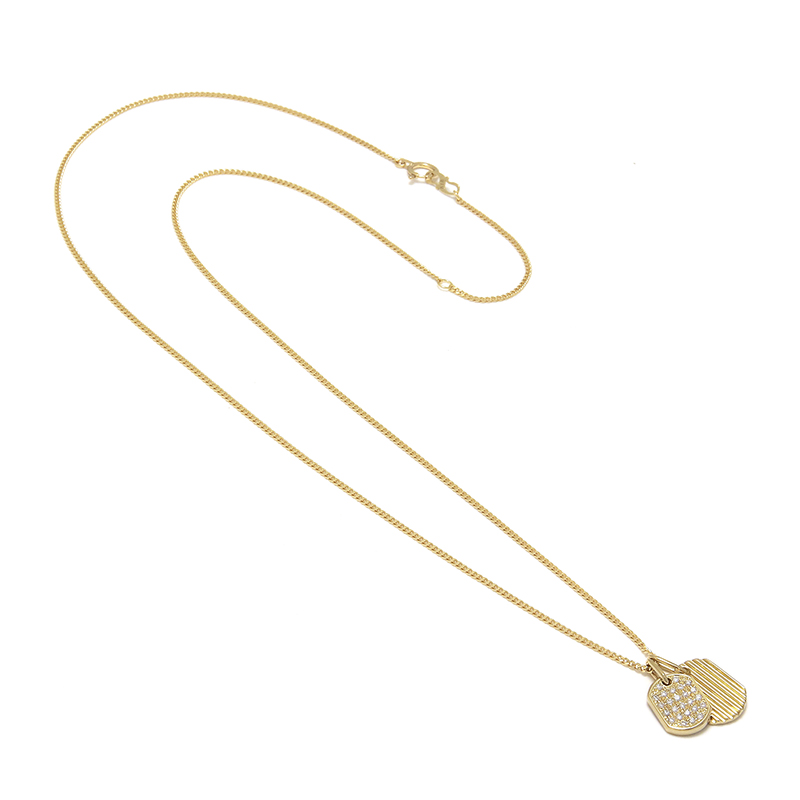 2018 Christmas Model Small Dog Tag Necklace - K18Yellow Gold w/Diamond