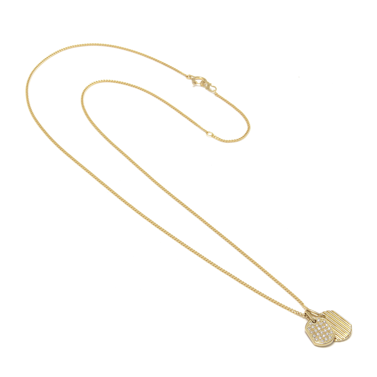 2018 Christmas Model Small Dog Tag Necklace - K18Yellow Gold w/Diamond