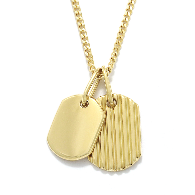 2018 Christmas Model Small Dog Tag Necklace - K18Yellow Gold