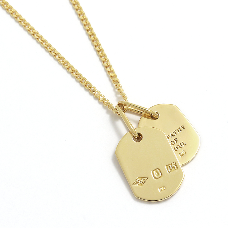 2018 Christmas Model Small Dog Tag Necklace - K18Yellow Gold