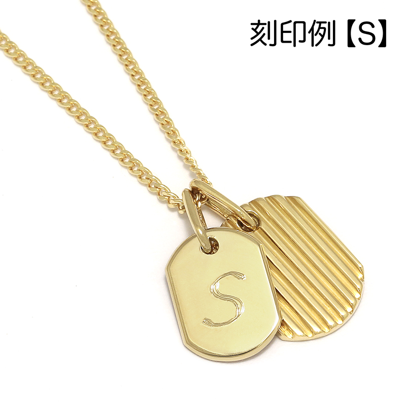 2018 Christmas Model Small Dog Tag Necklace - K18Yellow Gold