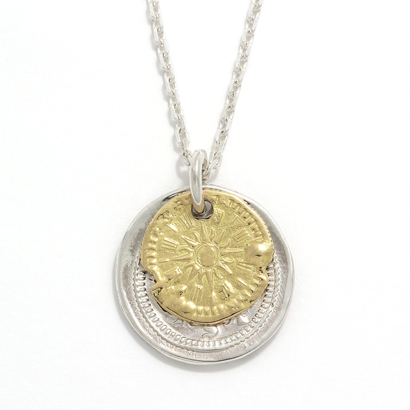 B.C Coin Necklace / Hope Sun - Silver×K18Yellow Gold