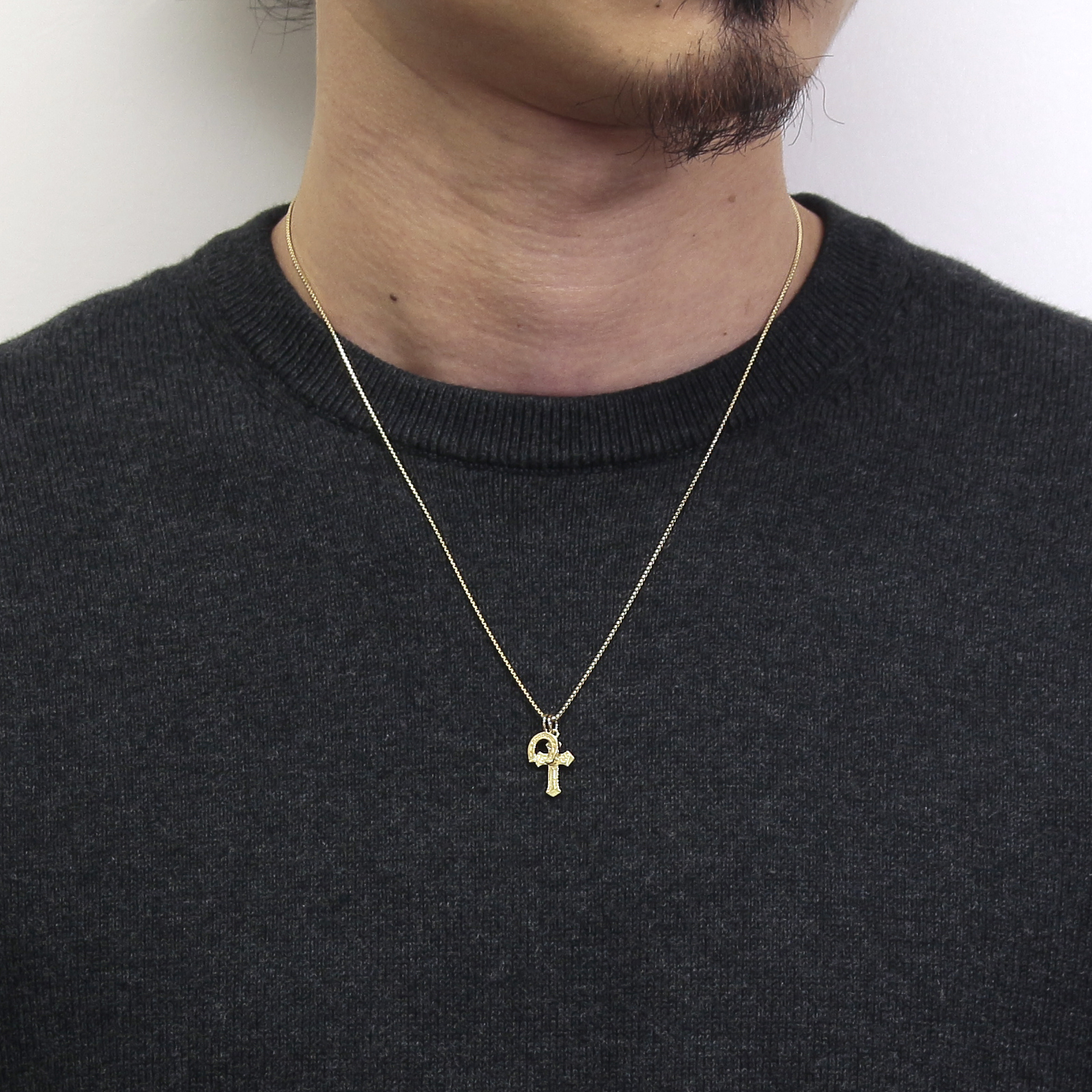 1940's Sixpence Cross Necklace w/GOOD LUCK Horseshoe - K18Yellow Gold