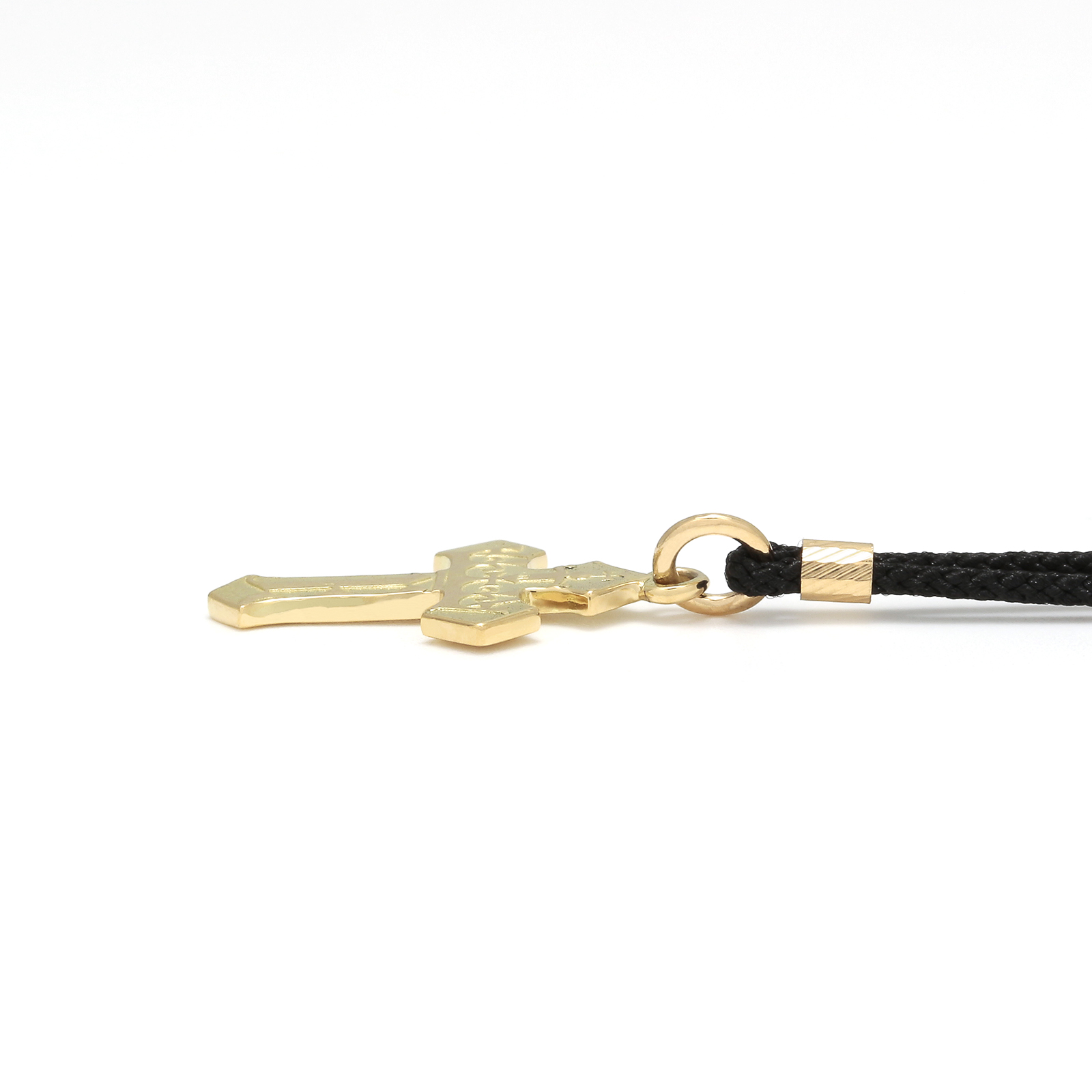 1940's Sixpence Cross Cord Necklace - K18Yellow Gold