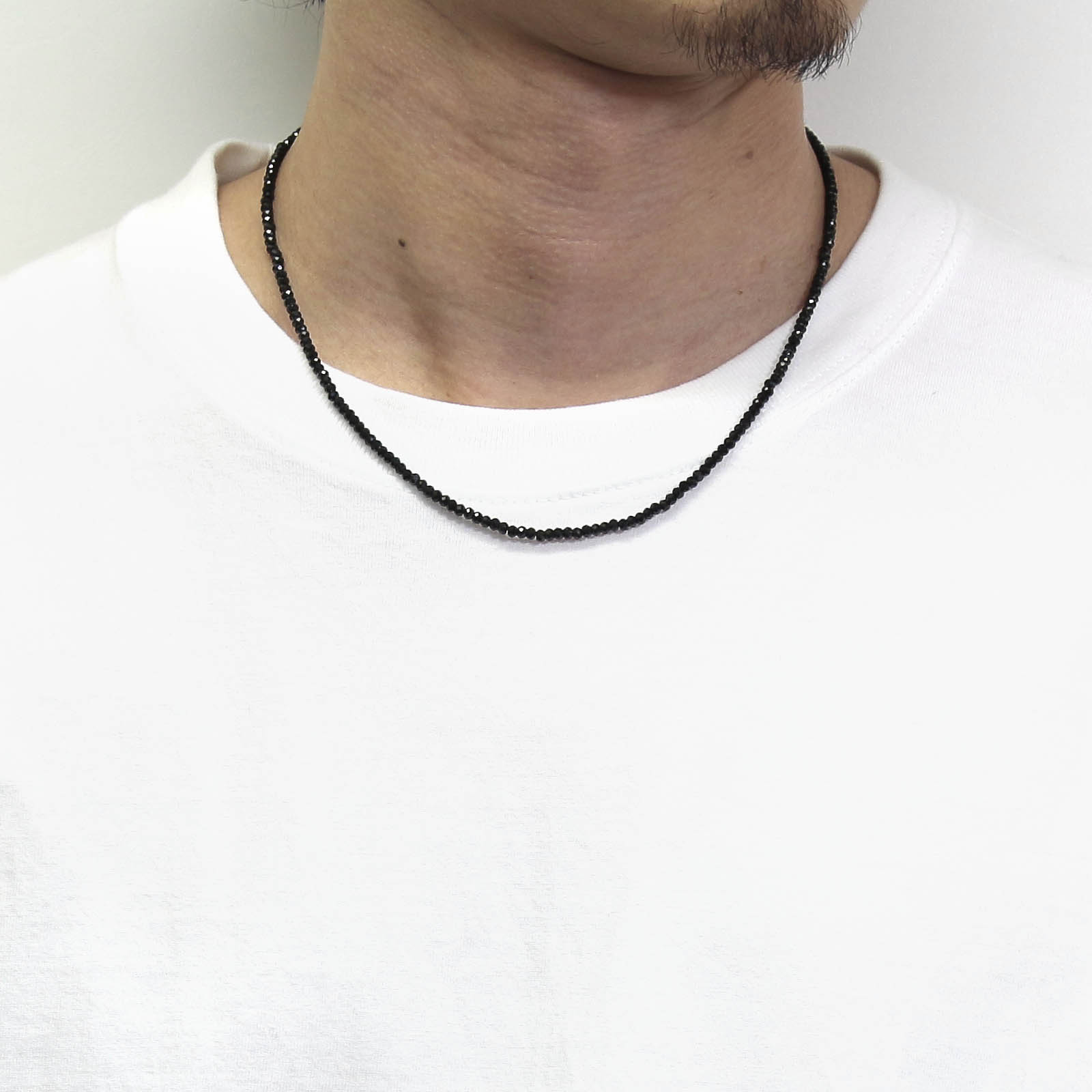 Black Spinel Necklace - Silver