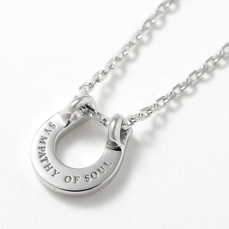 Ridge Horseshoe Necklace - Silver w/CZ