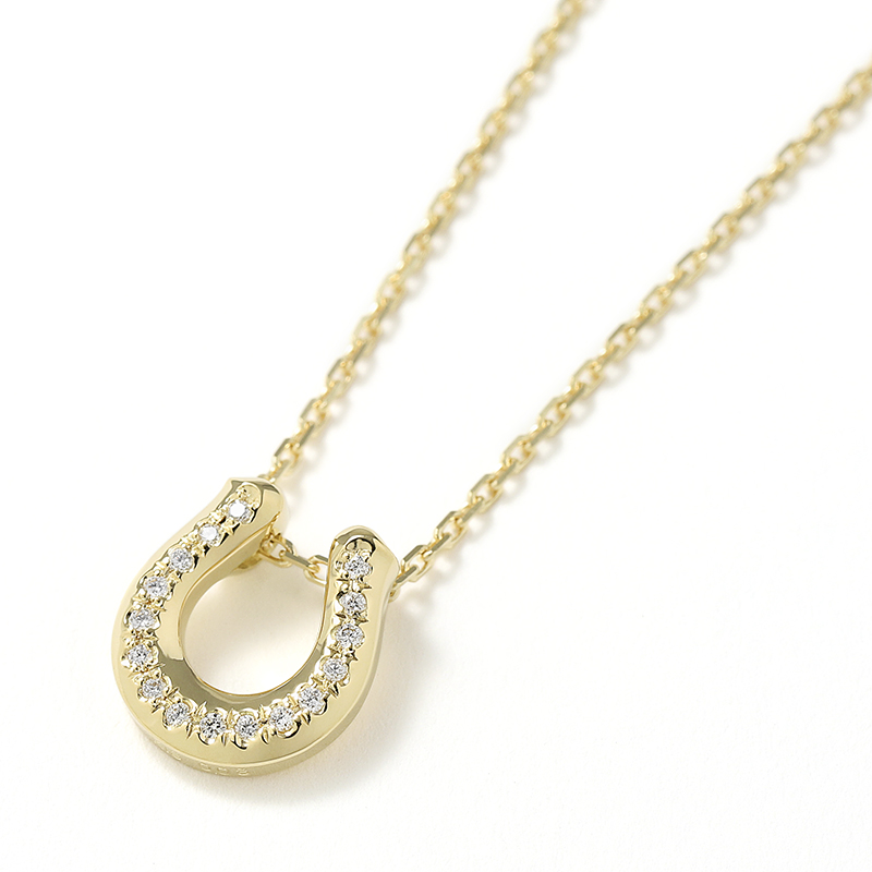 Ridge Horseshoe Necklace - K18Yellow Gold w/Diamond