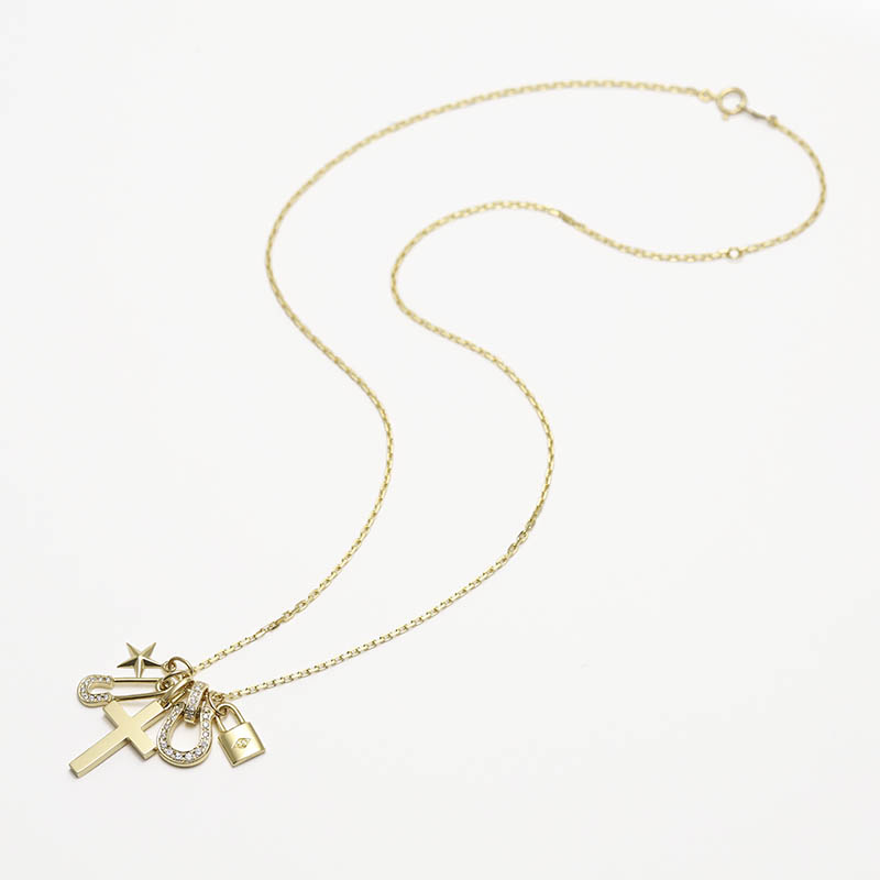 WEB Limited Layered Necklace TYPE1 - K18Yellow Gold w/Diamond