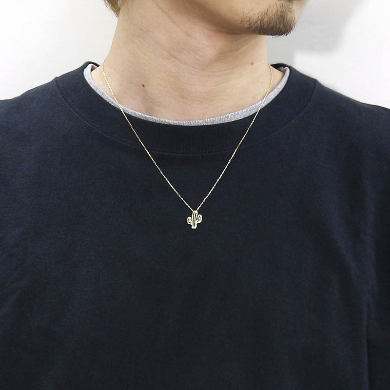 Safari Lounge別注 Small Charm Necklace - Cactus - K18Yellow Gold