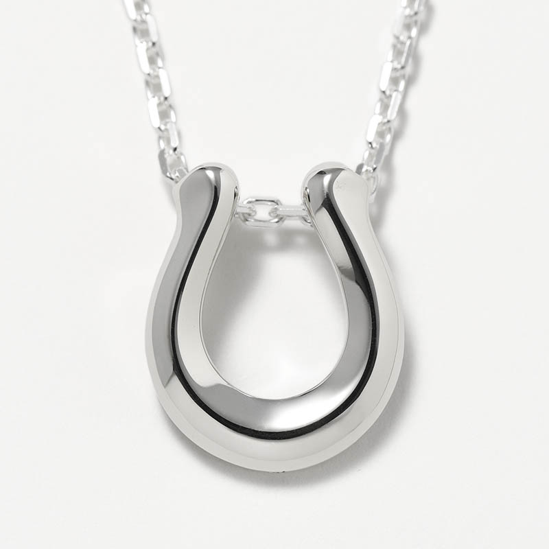 Ridge Horseshoe Necklace Large - Silver