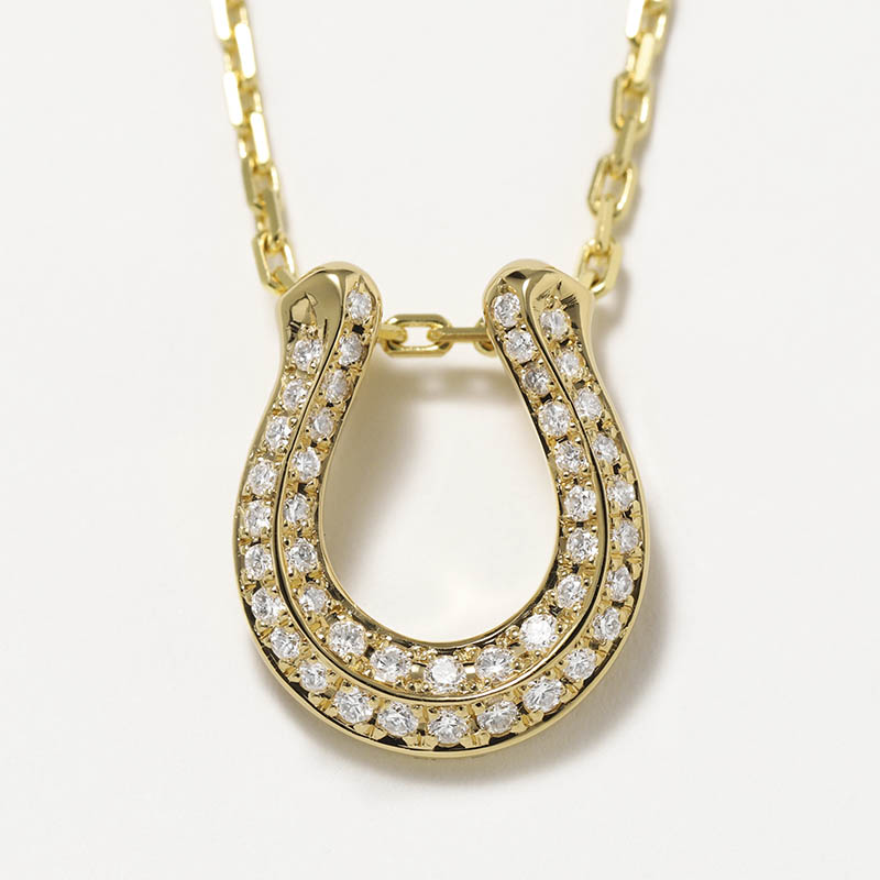 Ridge Horseshoe Necklace Large - K18Yellow Gold w/Diamond