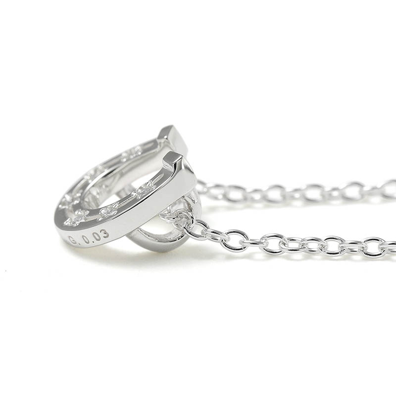LG Diamond Horseshoe Necklace - Silver w/Laboratory Grown Diamond