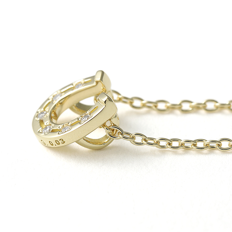 LG Diamond Horseshoe Necklace - K18Yellow Gold