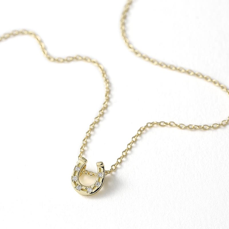 LG Diamond Horseshoe Necklace - K18Yellow Gold