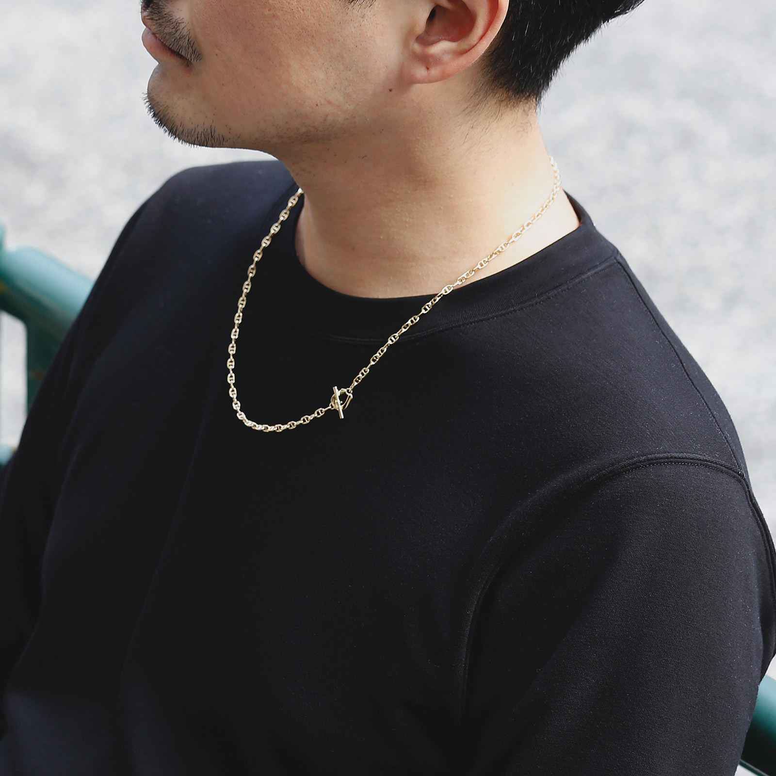 Classic Chain Necklace - Anchor - K18Yellow Gold