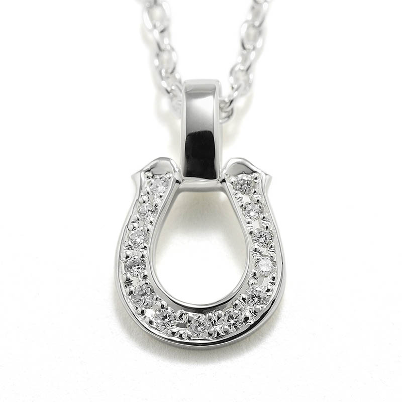 Small Horseshoe Necklace w/LG Diamond（スモールホースシューネックレス w/ラボラトリーグロウンダイヤモンド）
