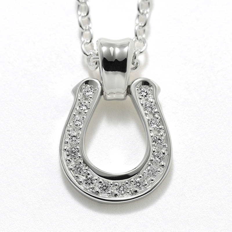 Large Horseshoe Necklace w/LG Diamond（ラージホースシューネックレス w/ラボラトリーグロウンダイヤモンド）
