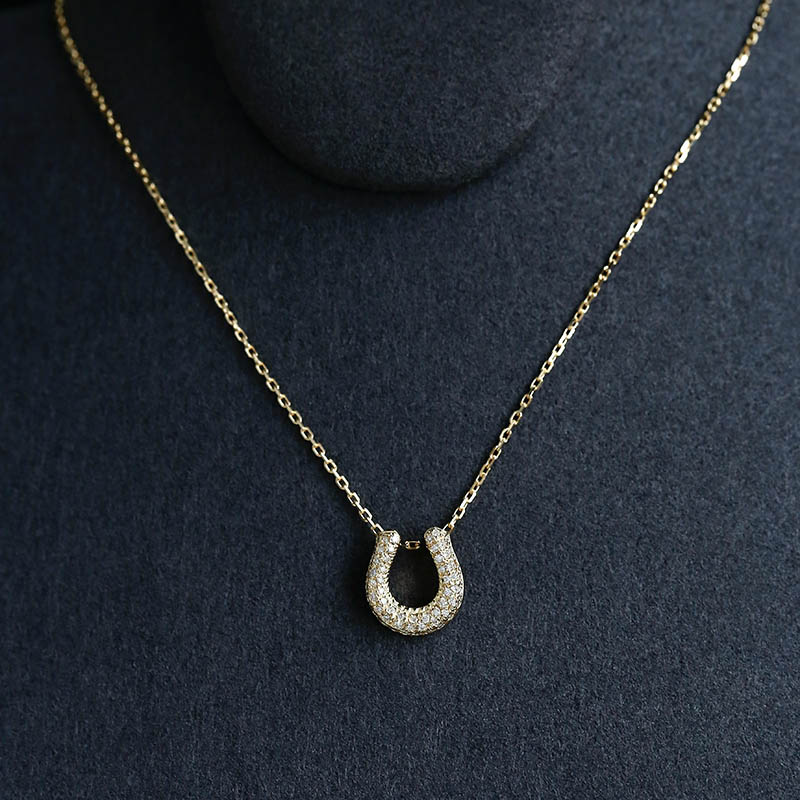 S.O.S fp 20th Ridge Horseshoe Necklace - K18Yellow Gold w/Diamond