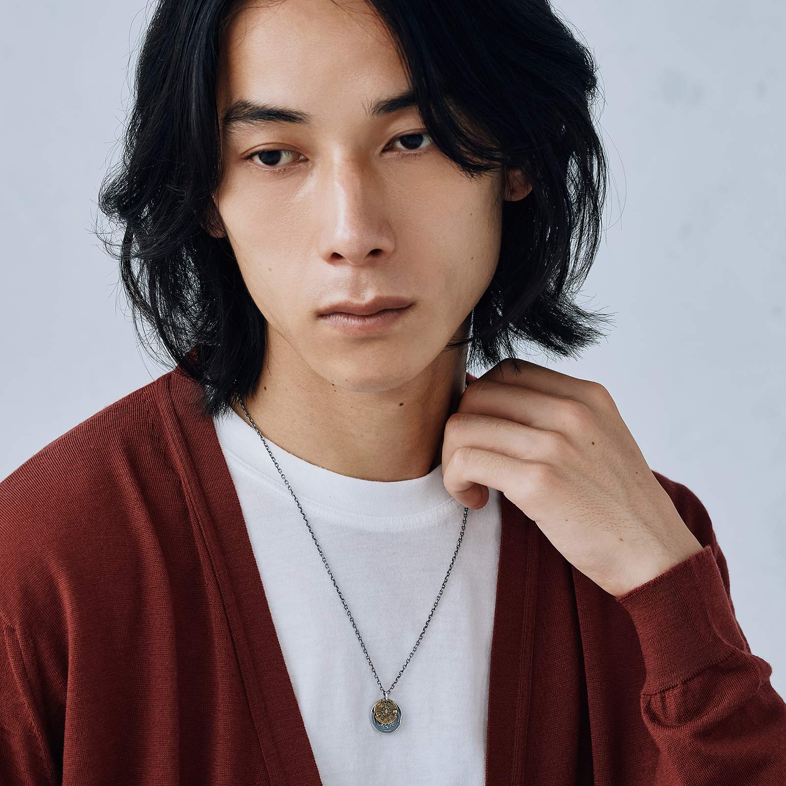 ビーシーコインネックレス / ホープサン - オキシダイズドシルバー×ブラス