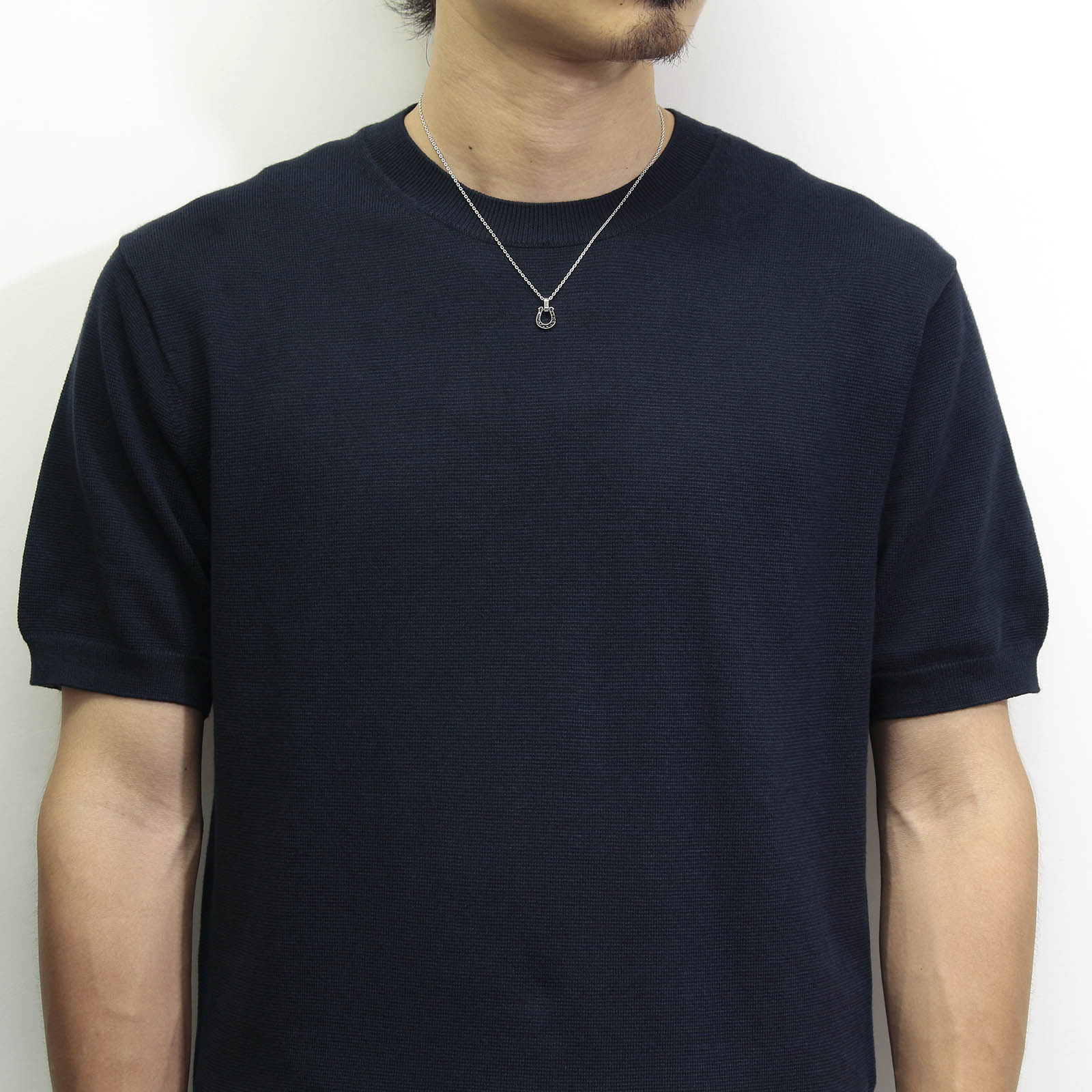 Medium Horseshoe Pendant w/Black CZ