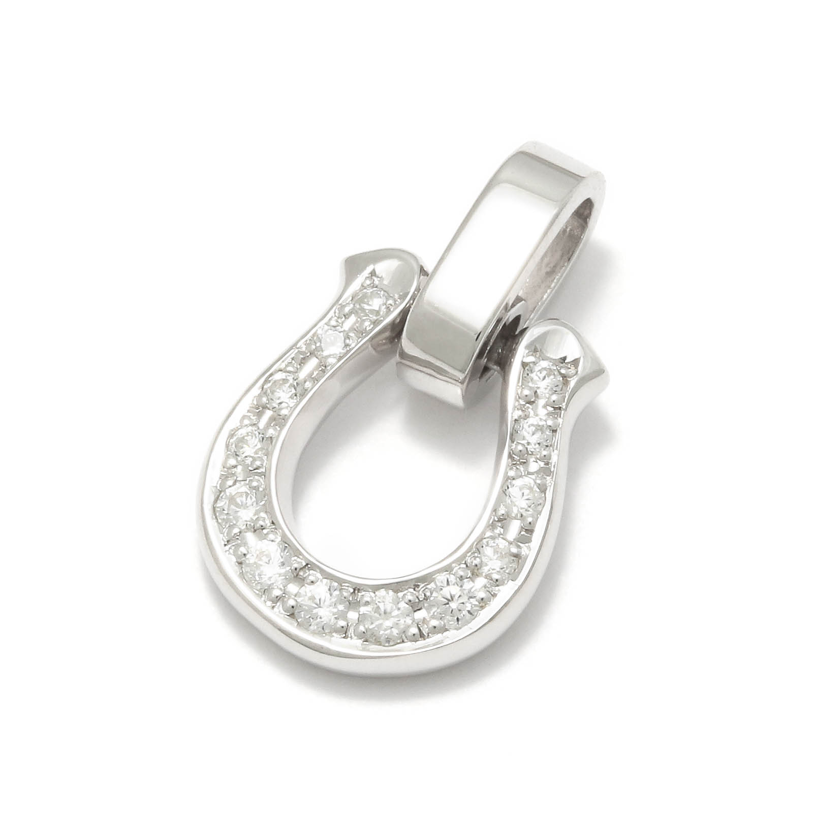 Horseshoe Amulet - Silver w/CZ