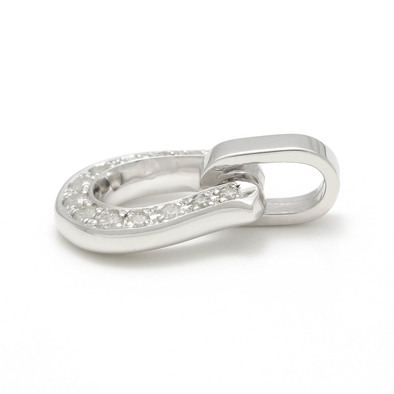Horseshoe Amulet - Silver w/CZ
