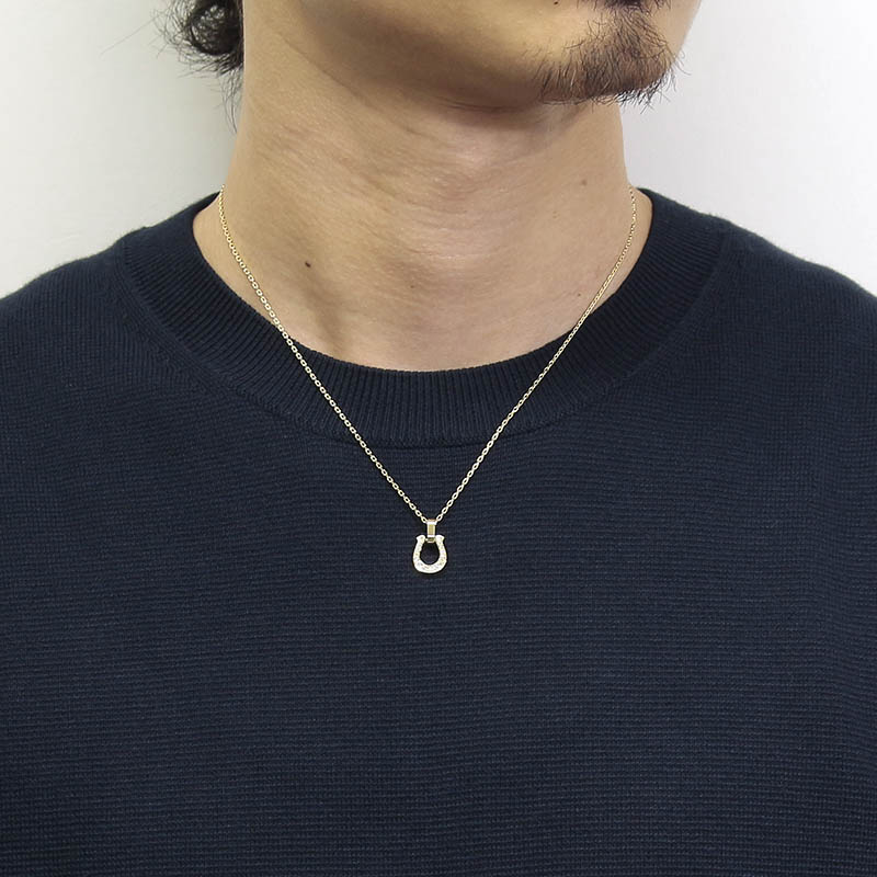 Medium Horseshoe Pendant - K18Yellow Gold w/Diamond