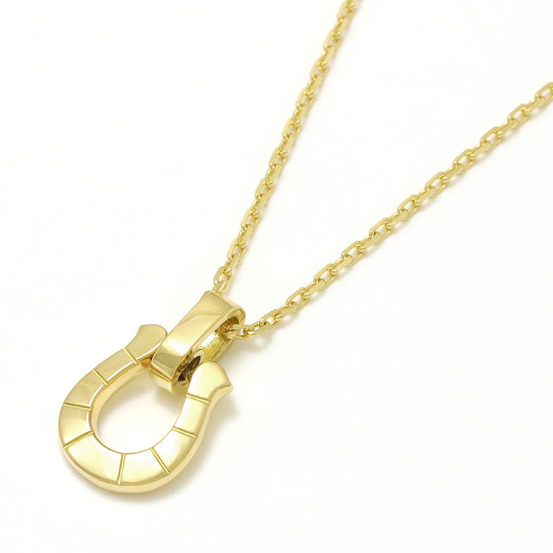 Medium Horseshoe Pendant - K18Yellow Gold + K18Yellow Gold 0.42 Square Chain