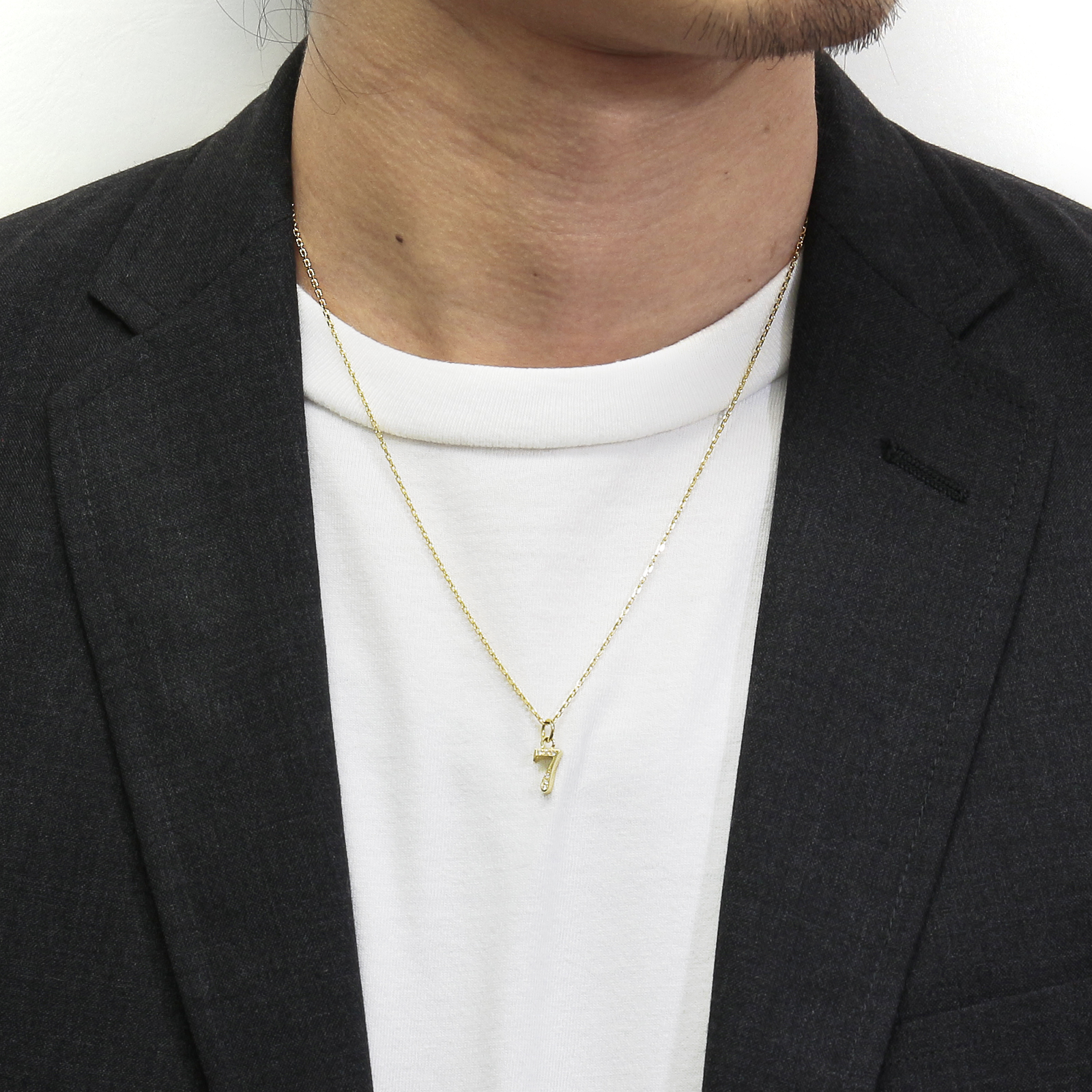 Number Pendant - K18Yellow Gold w/Diamond