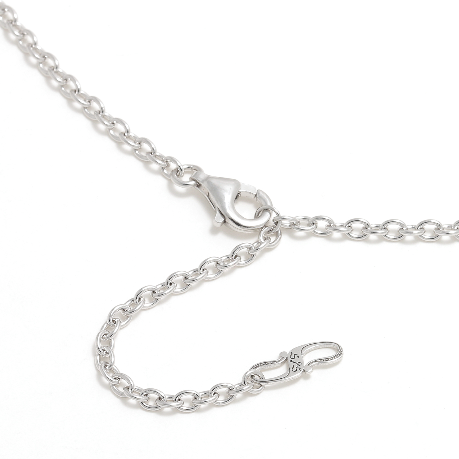 Horseshoe Large + Smooth Cross Set Necklace - Silver w/Clear CZ